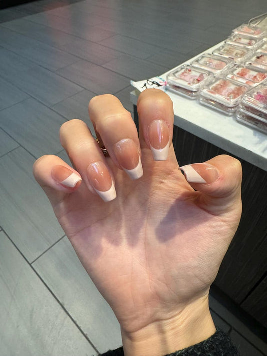 Pink French Tips Short Coffin